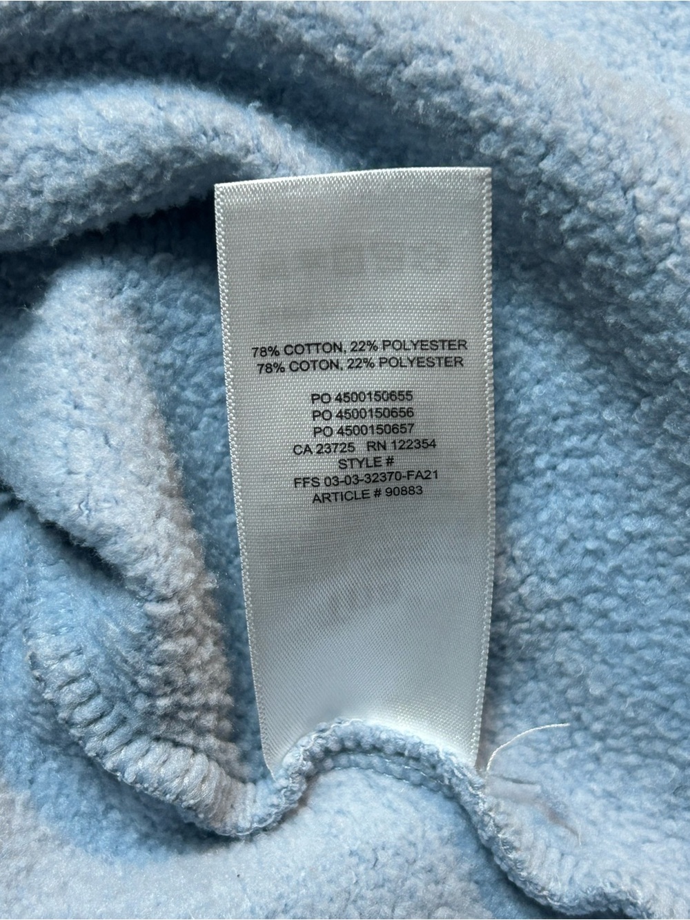Aritzia Tna Cozy Fleece Perfect Cropped Crewneck Sweatshirt Blue - Picture 6 of 6